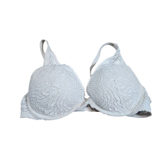 Auden White Floral Lace Push-Up Plunge Coverage Underwire T-Shirt Bra 36B Padded - Picture 1 of 8